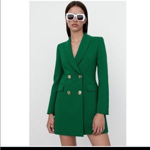 ZARA DOUBLE BREASTED LONG BLAZER DRESS